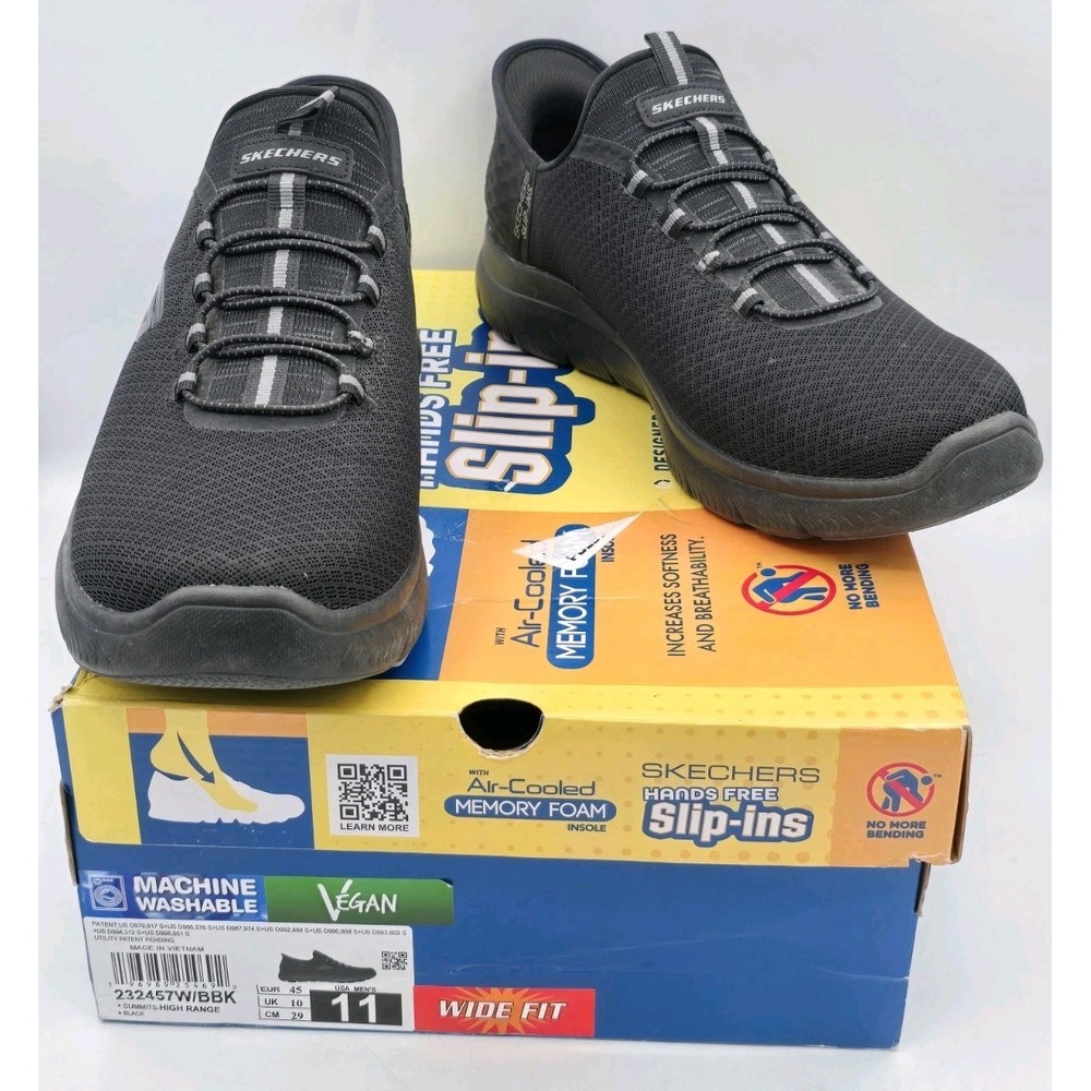 Man's Athleisure Skechers Hands Free Slip Summits High‎ Range Black Sz 11 M